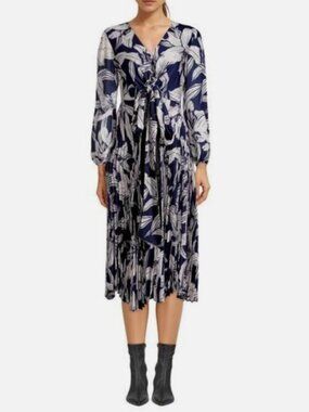 NWT! DELFI COLLECTIVE Camile Dress in Blue Navy Floral Size XS